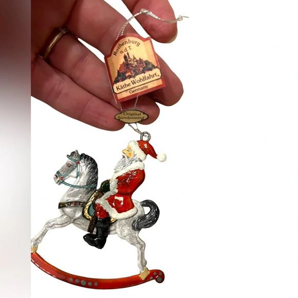 New Kathe Wohlfahrt Santa Loading Sleigh & Santa Riding Rocking Horse Ornaments - Picture 5 of 5